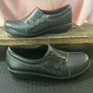 Black Leather Loafers. Size 7